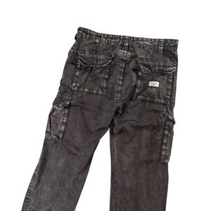 VTG Escapism Black Cargo Jeans 38x34 Handmade Y2K Utility‎ Gorpcore Tech Pants